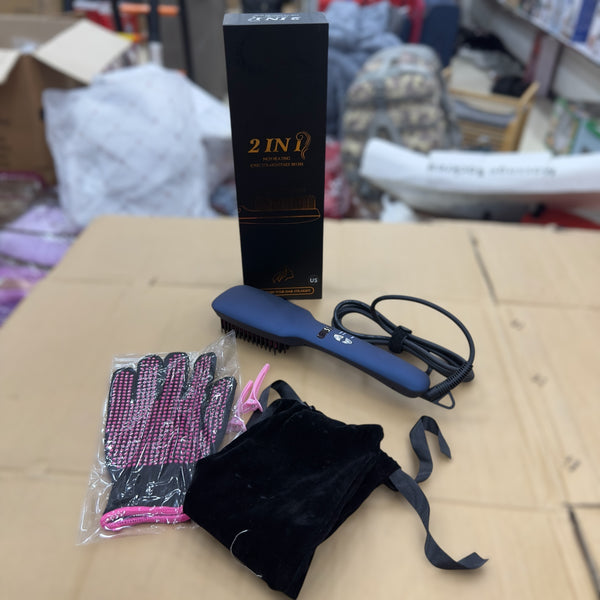 2 in 1 MCH Heating Ionic Straightener Brush