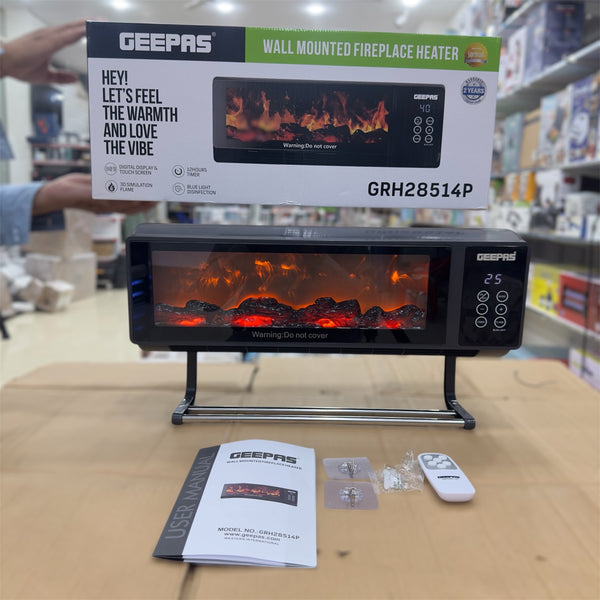 Geepas Wall Mounted Fireplace Heater 28514