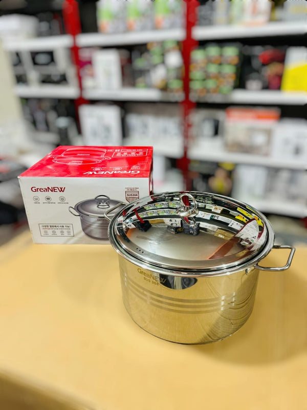 GreaNEW 14L Stainless Steel Deep Pot