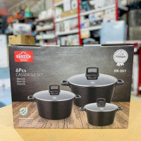 Uakeen Germany Induction Die-Cast Granite Cookware Set 6pcs VK-357