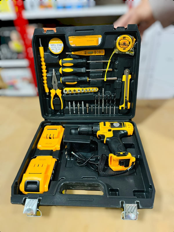 34pcs Double Battery Rechargeable Drill Set