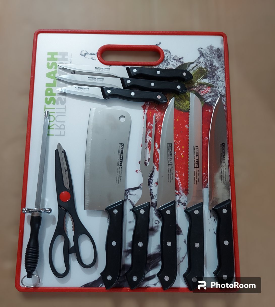 koch messer knives set with board