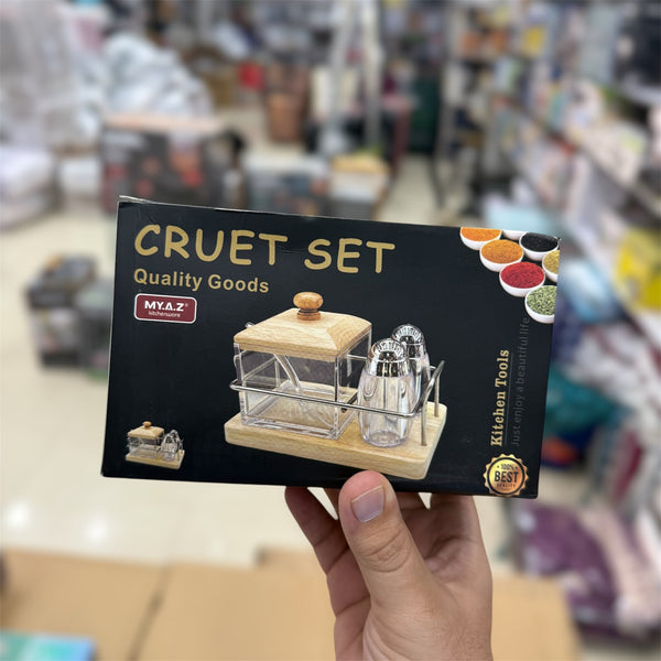 Acrylic Bamboo 4pcs Cruet Set