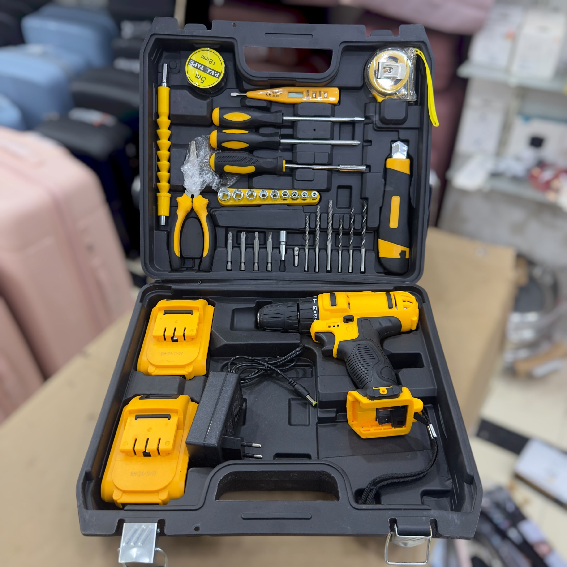 34Pcs Rechargeable Drill Machine with Tool Kit – Warsak Imported Collection