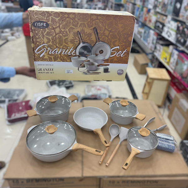 Osfe 14pcs Granite Induction Based Cookware Set TIFUNI-14