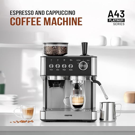 Geepas Espresso and Cappuccino Coffee Machine-1325