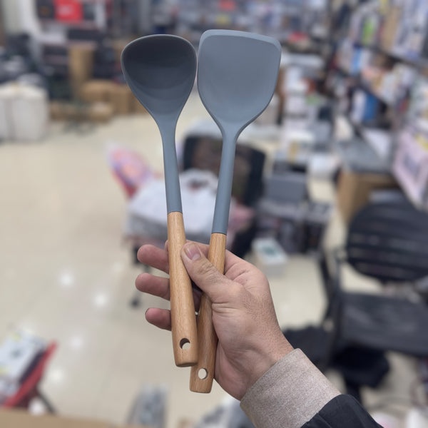 Silicone Spoon with Wooden Handle