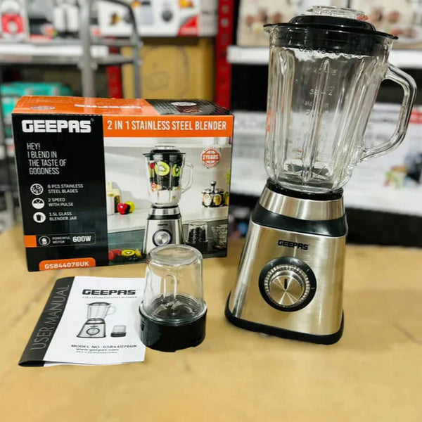 GEEPAS 2 in 1 Steel Blender 600W-44076