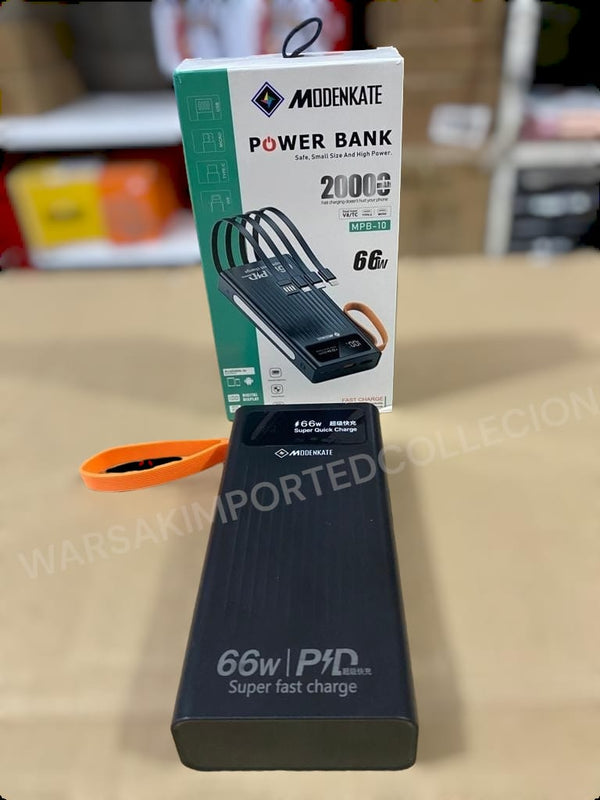 66W MODENKAT POWER BANK WITH 4 IN BUILT-IN  CABLES