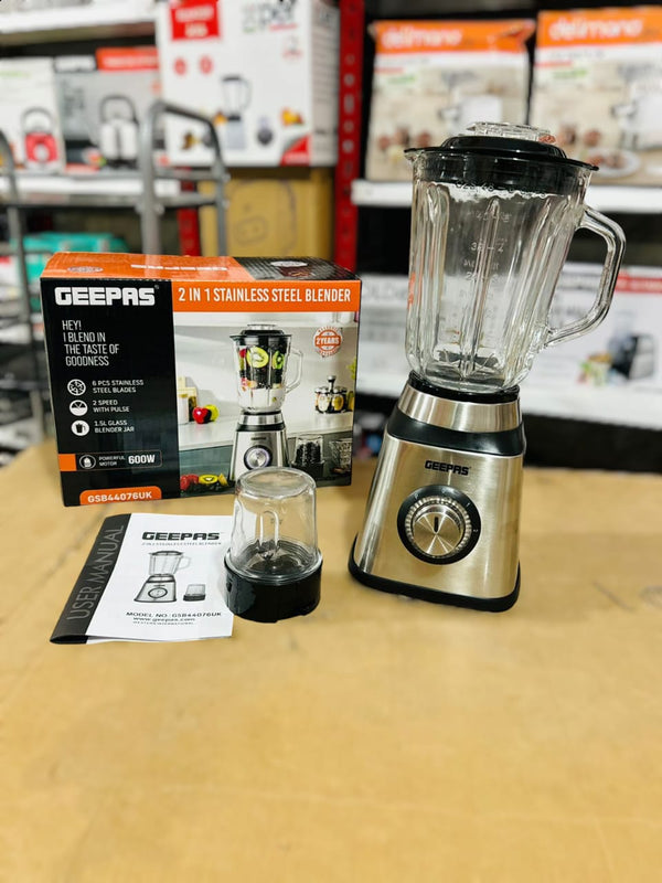 GEEPAS 2 in 1 Steel Blender 600W-44076