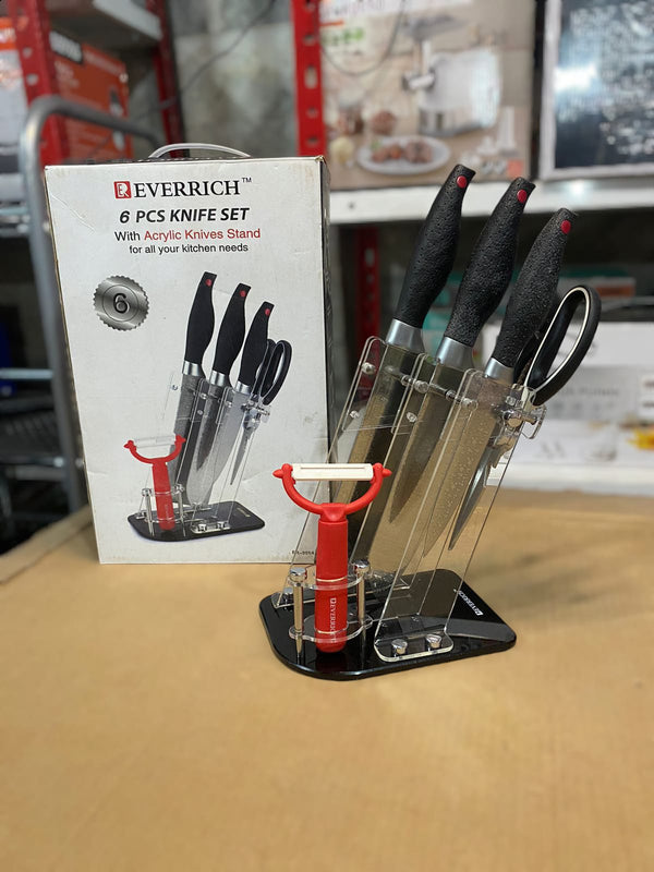 Everrich 6pcs Knives Set with Acrylic Stand