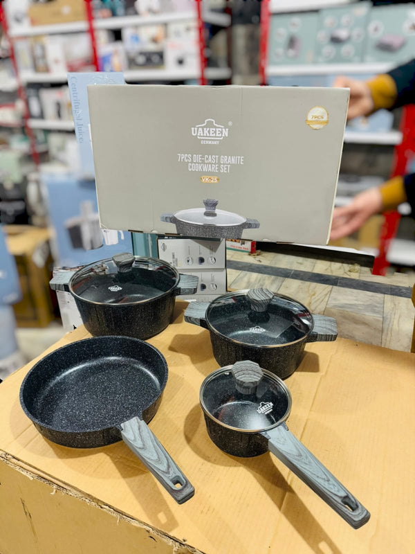 Uakeen Germany Induction Die-Cast Granite Cookware Set 7pcs VK-25