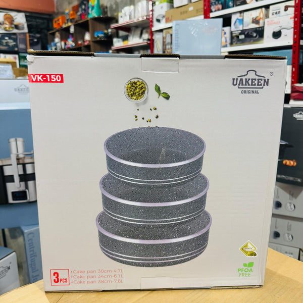 Uakeen Germany 3pcs Die-Cast Granite Cake Pan Set VK-150