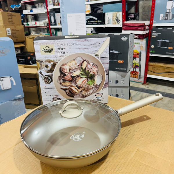 Uakeen Germany Induction Die-Cast Granite WOK 30cm VK-W530