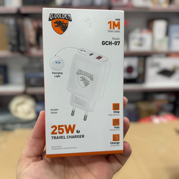 Golden 25W Travel Charger with 1M Data Cable GCH-07