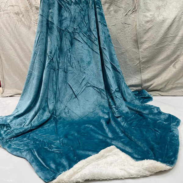 Reversible Sherpa Fleece Double Bed Blanket for All Seasons