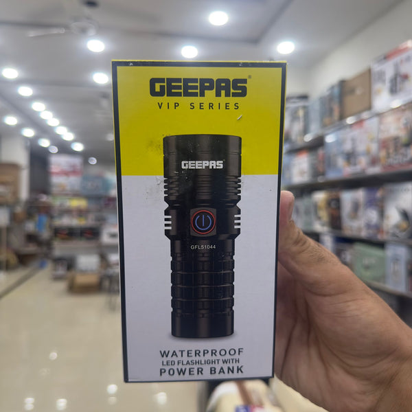 Geepas Waterproof Led Flashlight With Powerbannk-51044