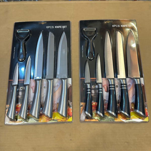 Steel 6pcs Kitchen Knife Set with Peeler