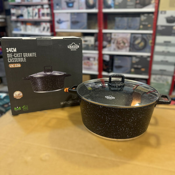 Uakeen Germany Die-Cast Granite Casserole 9.8L 34cm VK-336