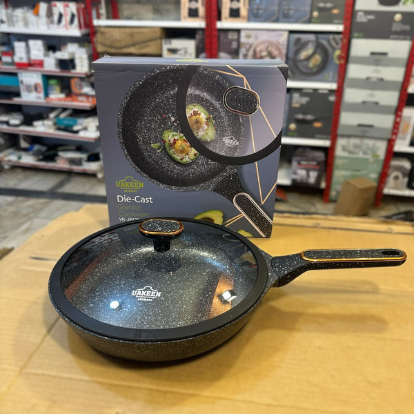 Uakeen Germany Induction Die-Cast Granite Frypan with Lid VK-JP428