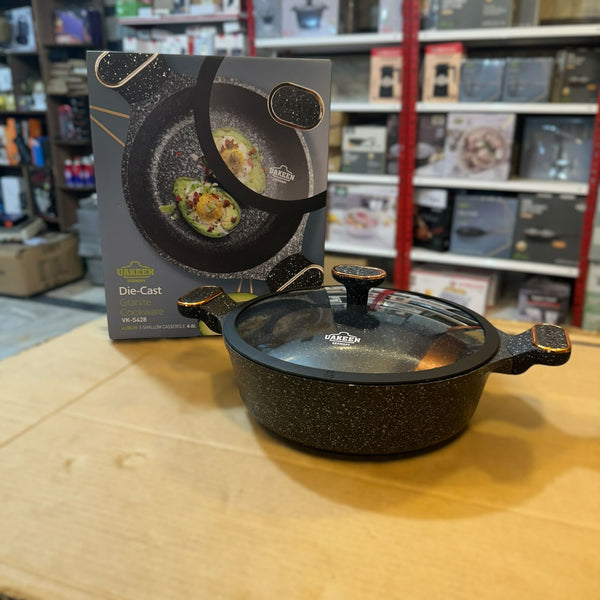 Uakeen Germany Induction Die-Cast Granite Shallow Casserole 28cm VK-S428