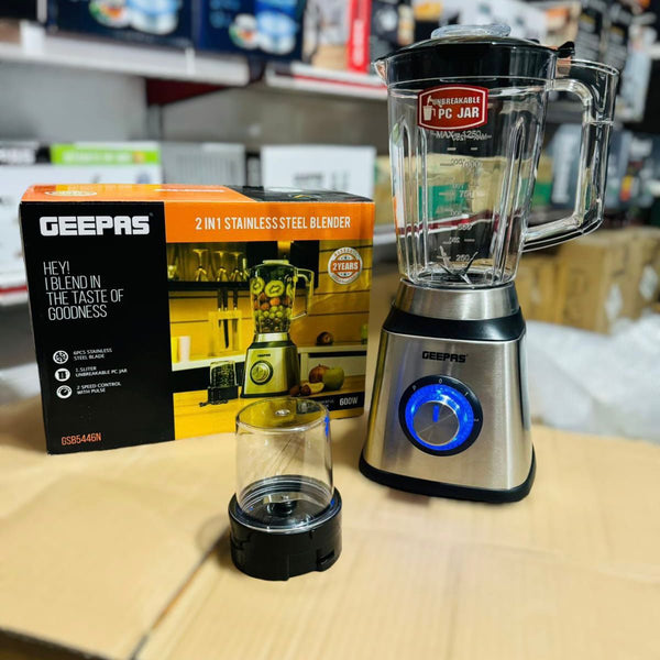 GEEPAS 600W 2 in 1 Stainless Steel Blender-5446