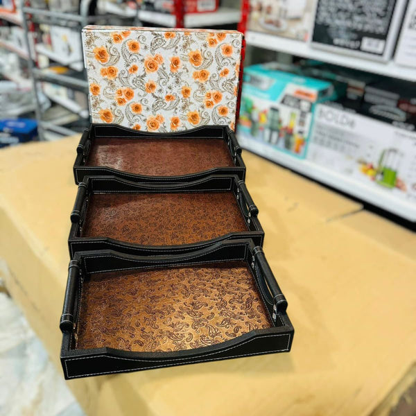 3Pcs Leather Tray Set