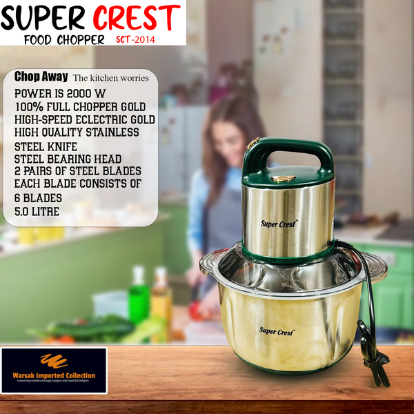 Super Crest 5L Food Chopper with Extra Blade  SCT-2014