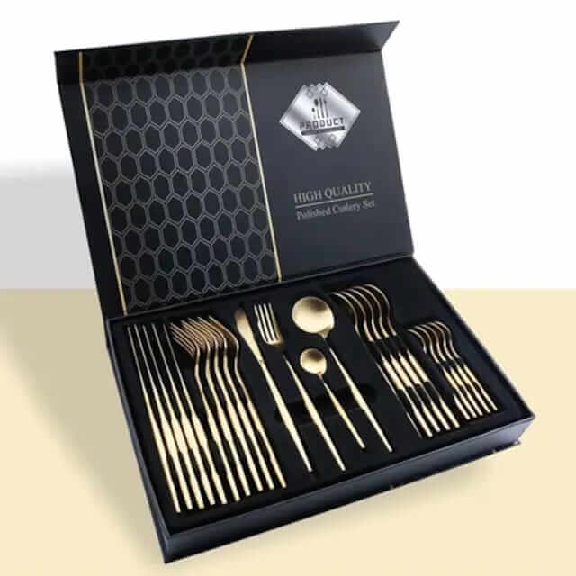 black cutlery set