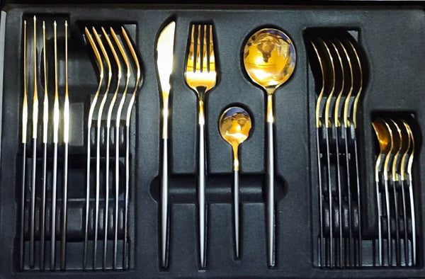 Heavy 24Pcs Steel Cutlery Set