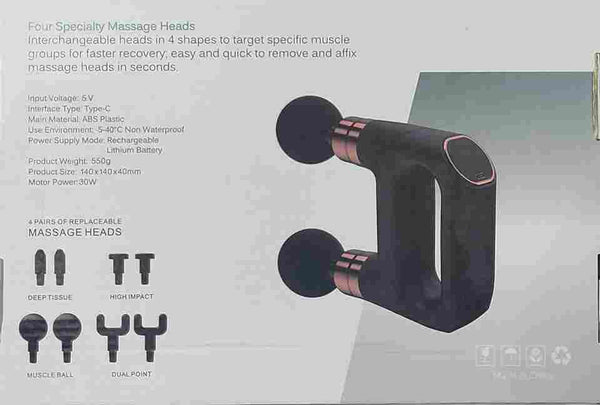 RECHARGEABLE MASSAGE GUN PRO WITH 8 HEADS